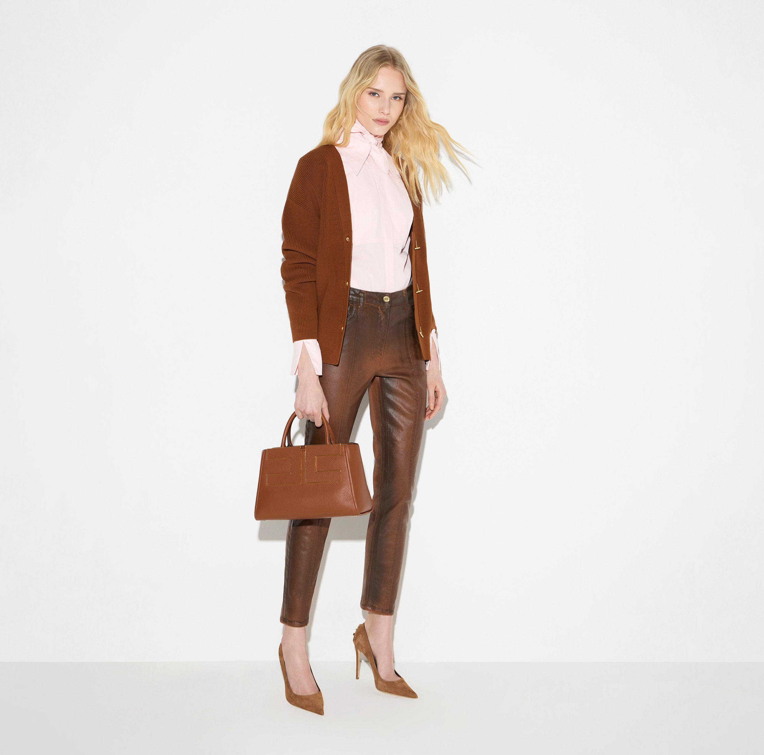 Elisabetta Franchi MK01S66E2 - Cardigan in maglia con bottoni gioiello