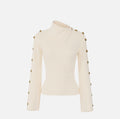 Elisabetta Franchi MK03S66E2 - Pullover in maglia con bottoni gioiello