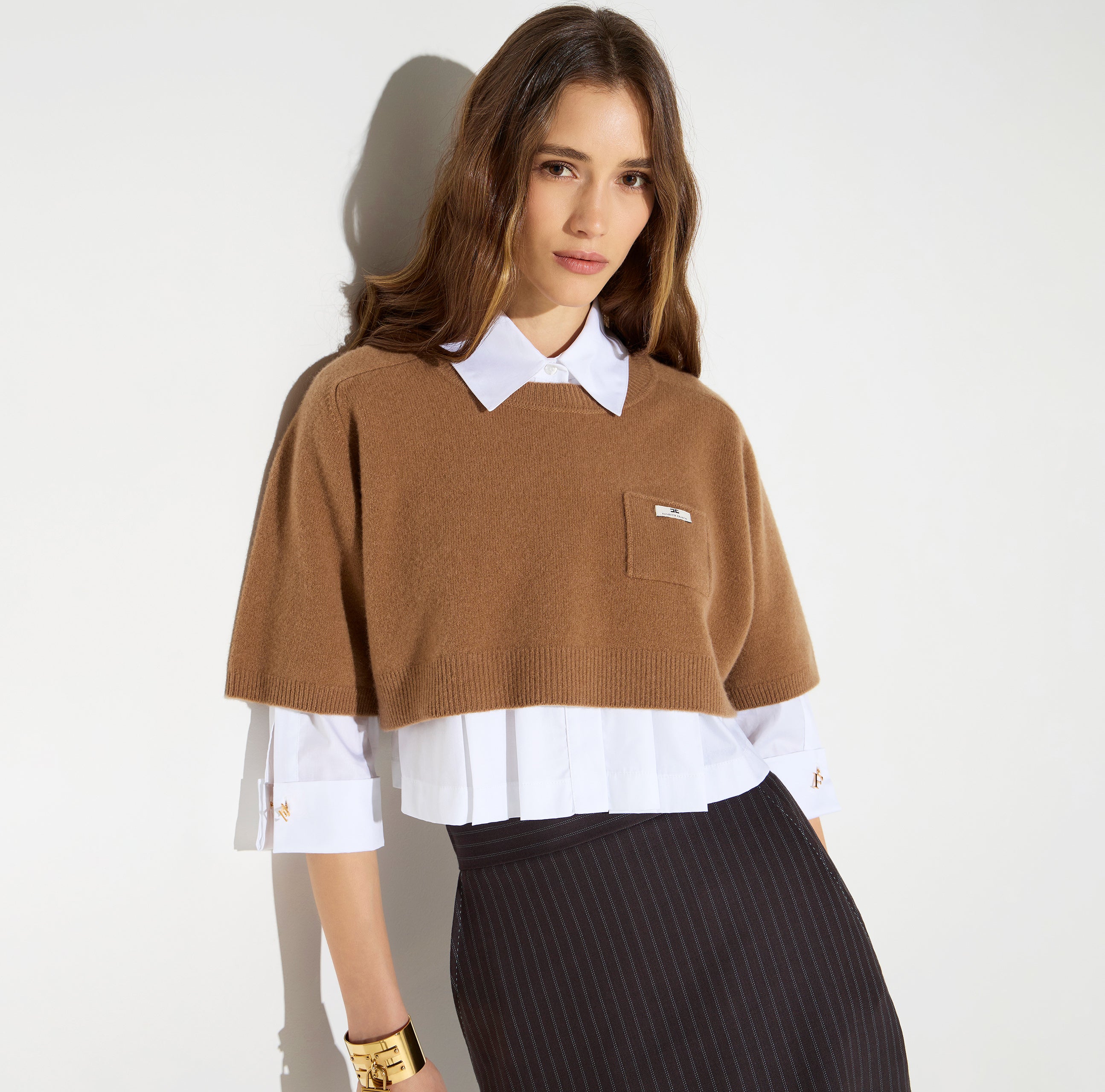 Elisabetta Franchi MK11T66E2 - Top in lana e cashmere