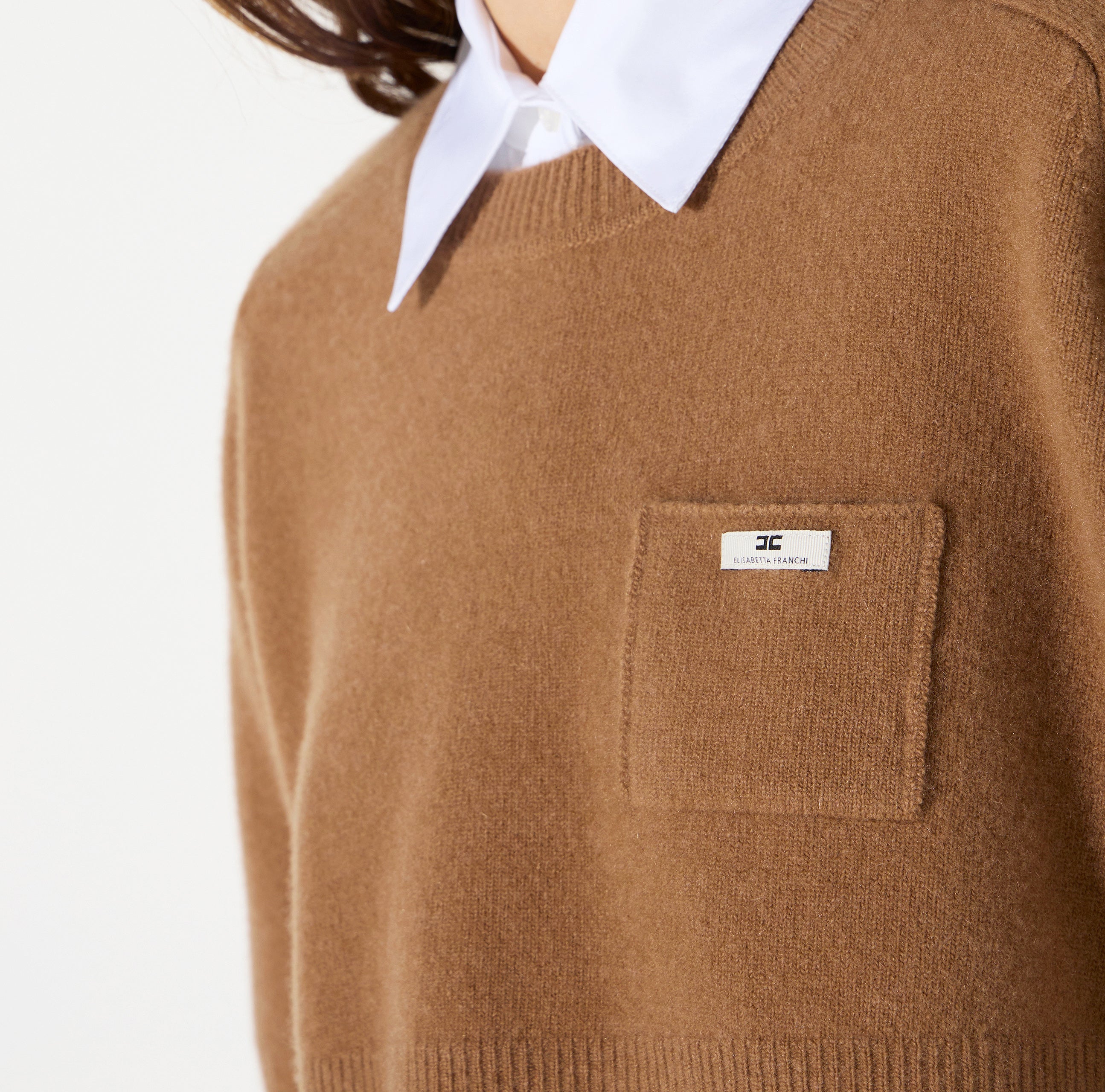 Elisabetta Franchi MK11T66E2 - Top in lana e cashmere