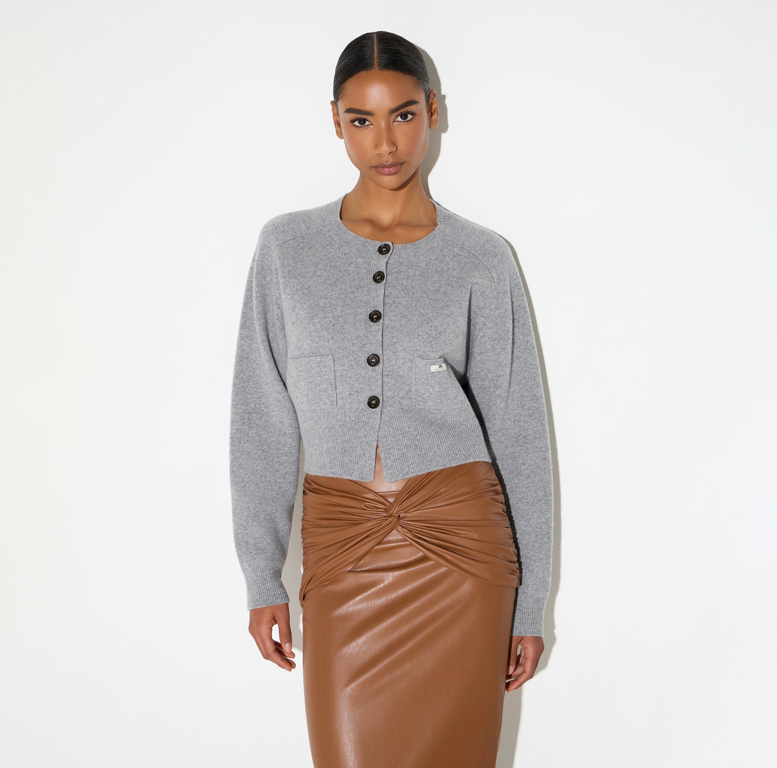 Elisabetta Franchi MK12T66E2 - Cardigan in lana e cashmere