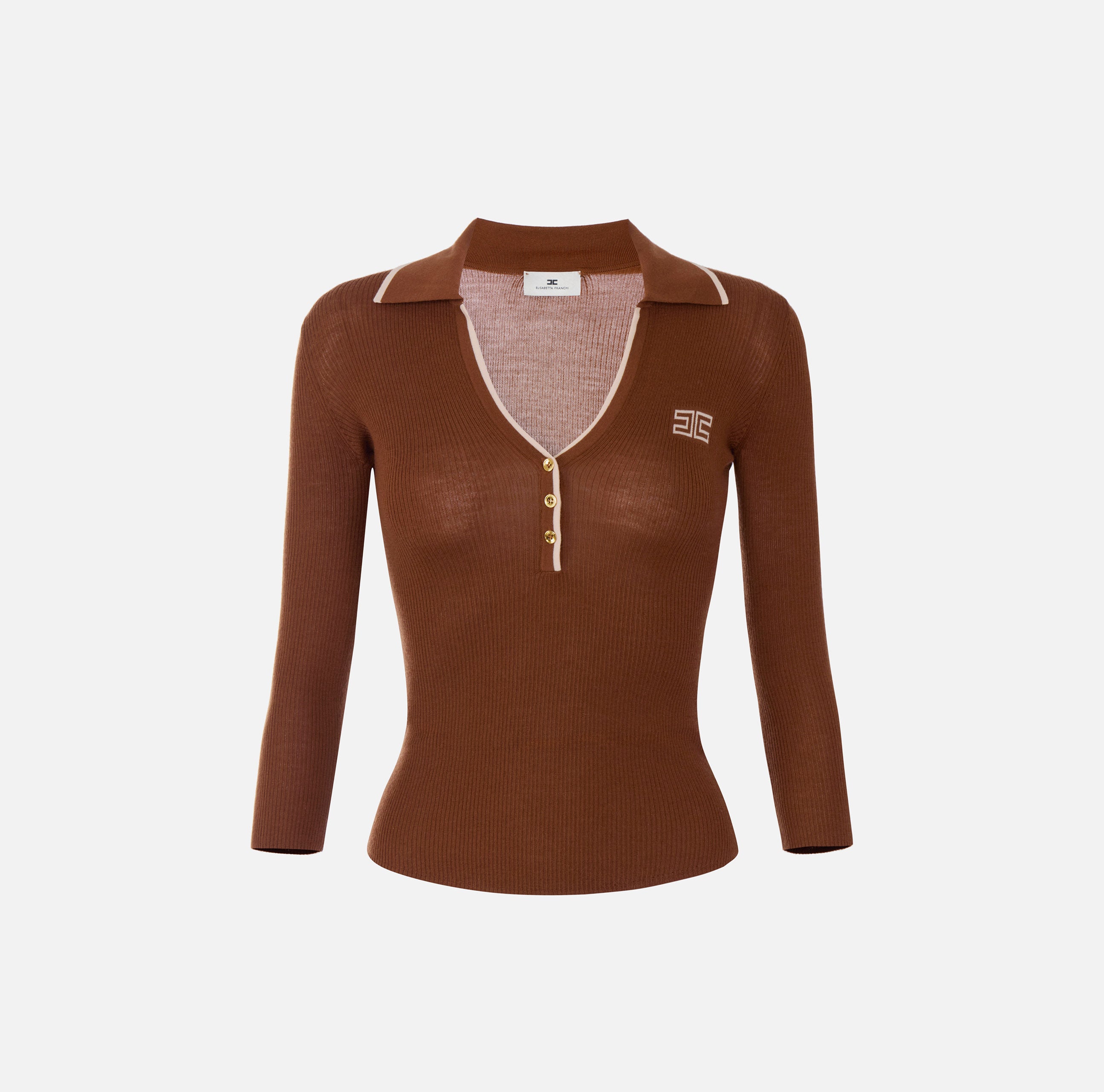 Elisabetta Franchi MK17B66E2 - Polo in maglia a costine