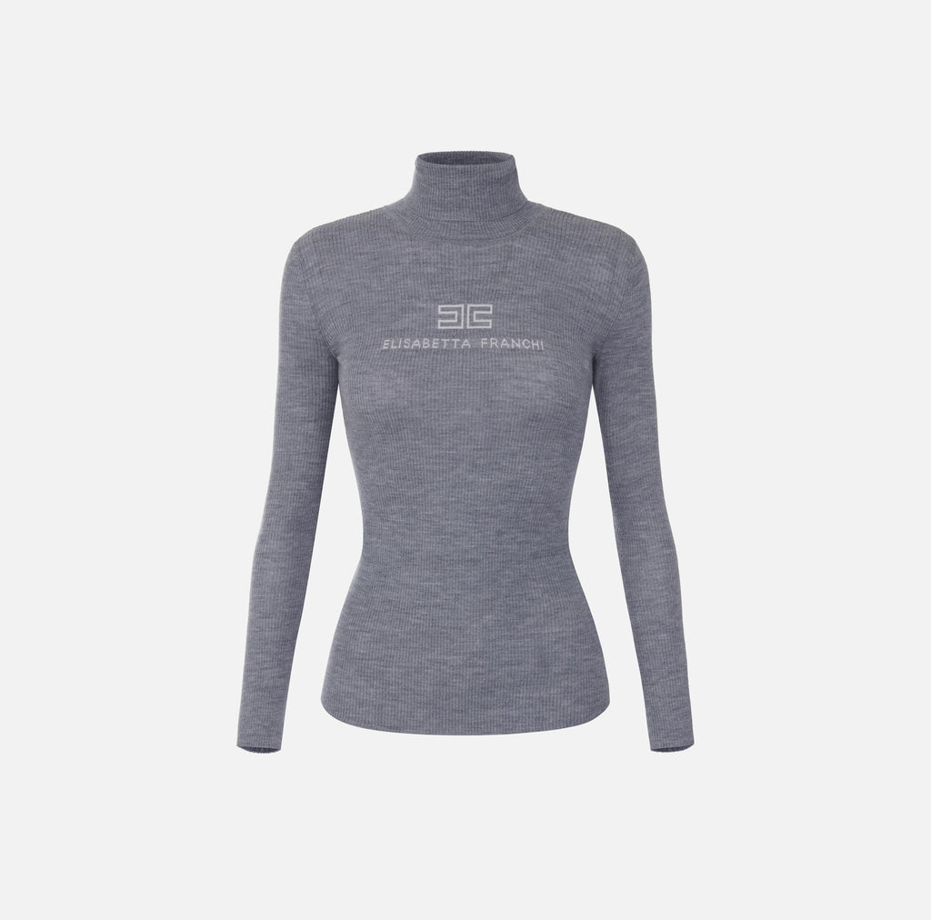 Elisabetta Franchi MK18B66E2 - Dolcevita in maglia a costine