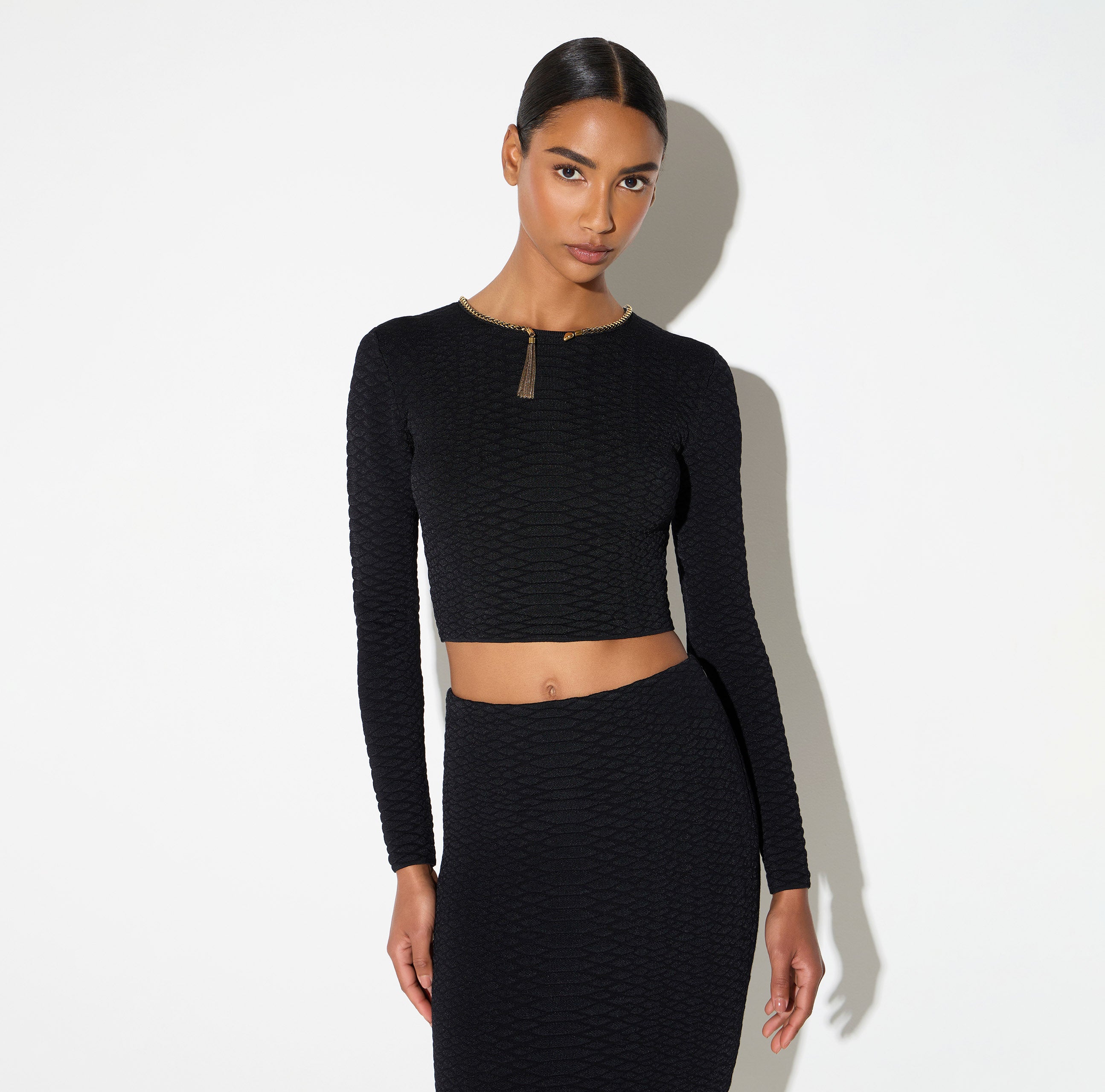 Elisabetta Franchi MK32S67E2 - Top in maglia a trama snake