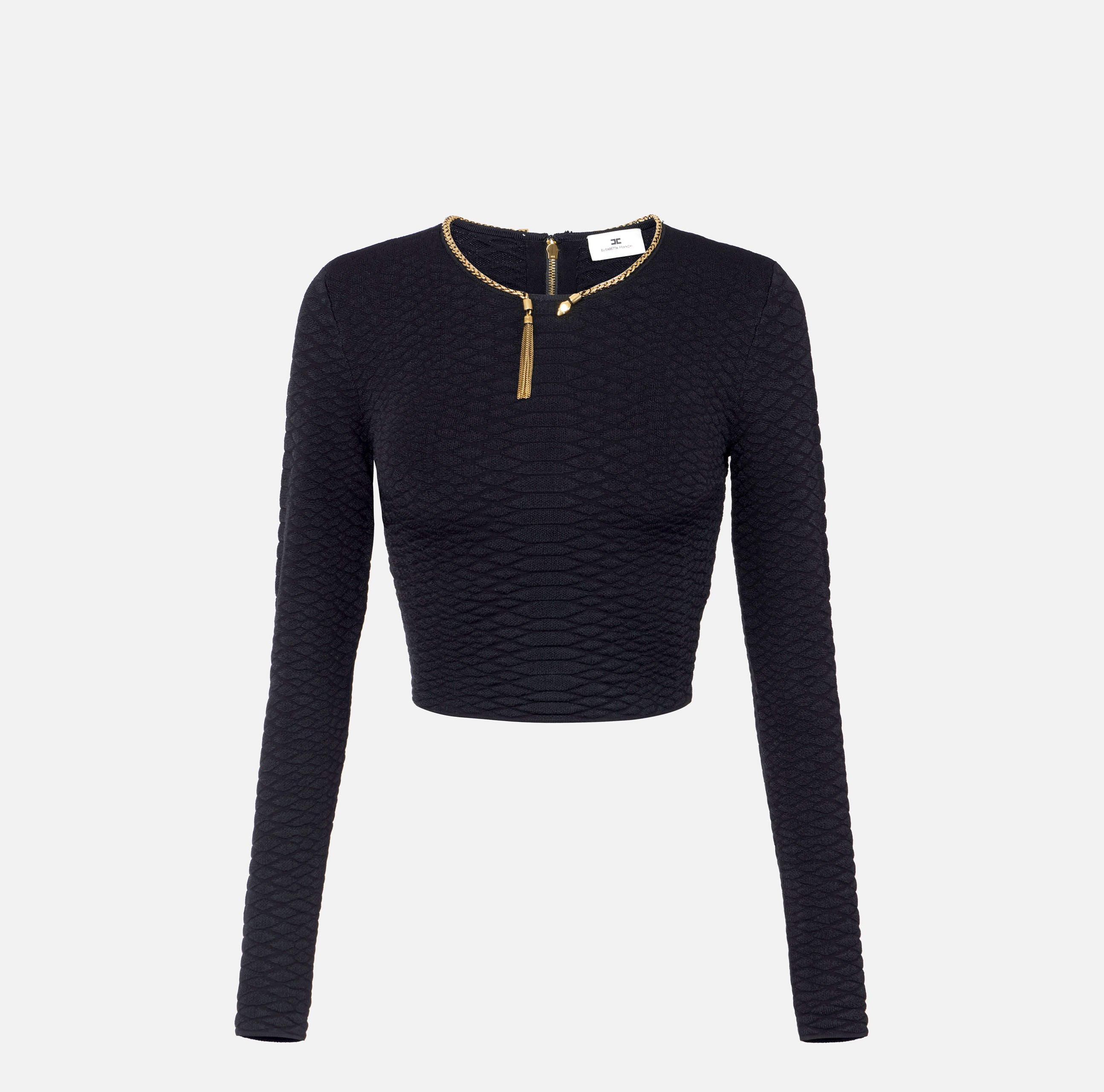 Elisabetta Franchi MK32S67E2 - Top in maglia a trama snake