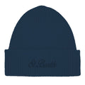 MC2 Saint Barth MOSS WOOL MOS0004 - Berretto Moss in pura lana lavorata a costine con logo risvoltato - Blu Notte (62 Night Blue)