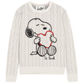 MC2 Saint Barth NEW QUEEN BRAID QUE0038 - Maglia New Queen a trecce in misto lana e cashmere con ricamo Snoopy - Nero (Snoopy Outline 10 Emb)