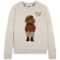 MC2 Saint Barth NEW QUEEN DONEGAL QUE0037 - Maglia New Queen in filato Donegal con ricamo Country Poodle - Panna (Country Poodle 10 Patch)