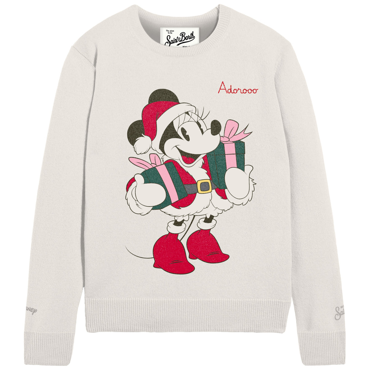MC2 Saint Barth NEW QUEEN QUE0010 - Maglia girocollo New Queen in misto lana e cashmere con ricamo iconico - Nero (Minnie Adoro 10 Emb)