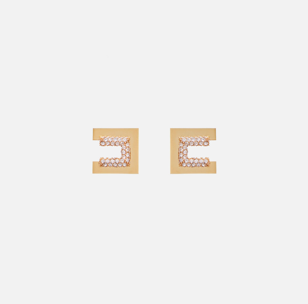 Elisabetta Franchi OR23A66E2 - Orecchini logo con strass