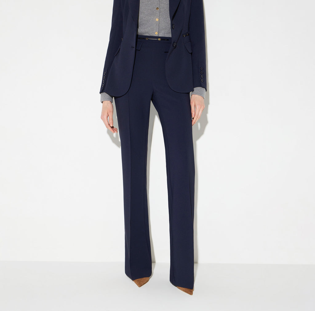 Elisabetta Franchi PA19666E2 - Pantaloni in doppio crêpe stretch