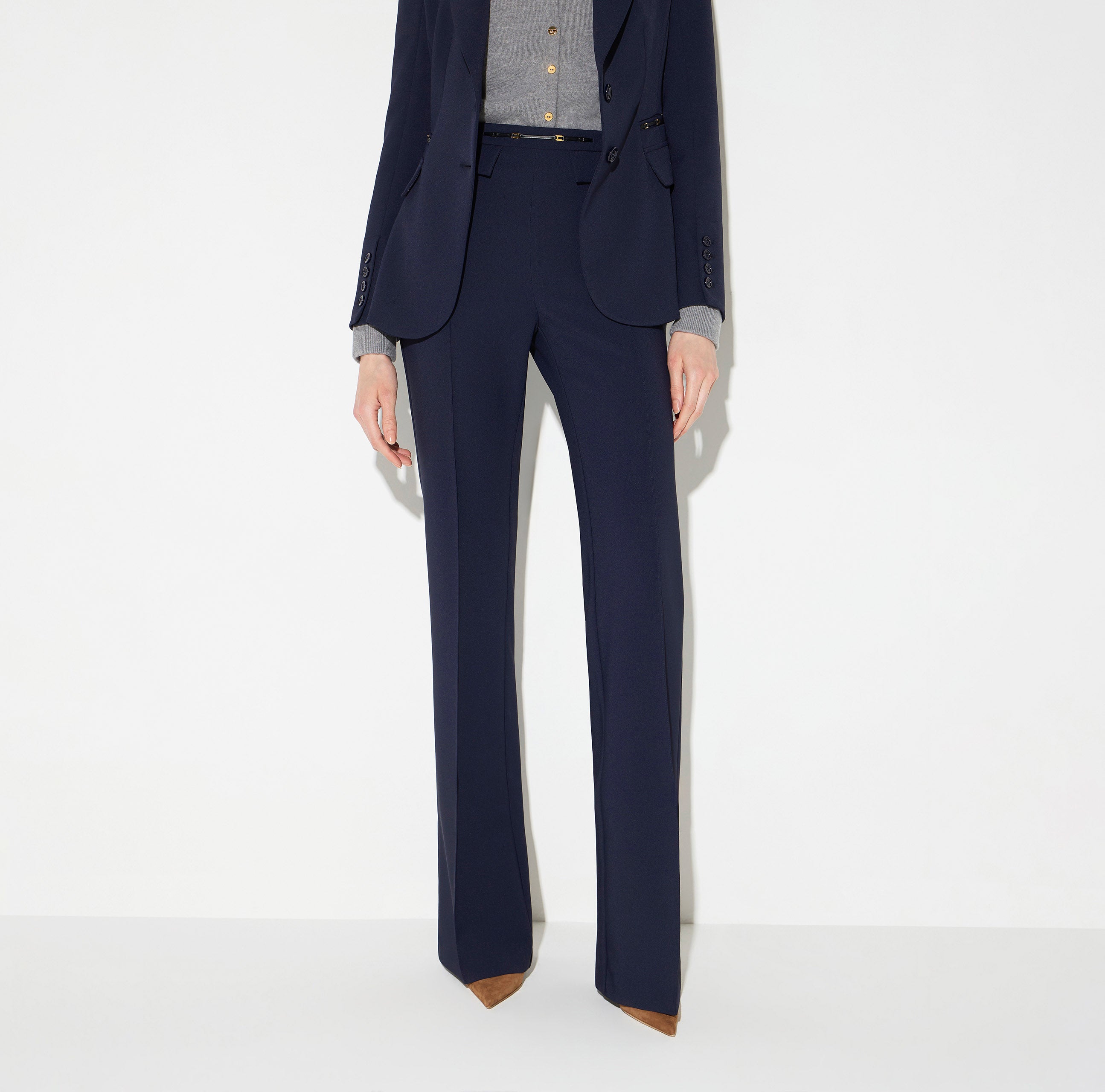 Elisabetta Franchi PA19666E2 - Pantaloni in doppio crêpe stretch