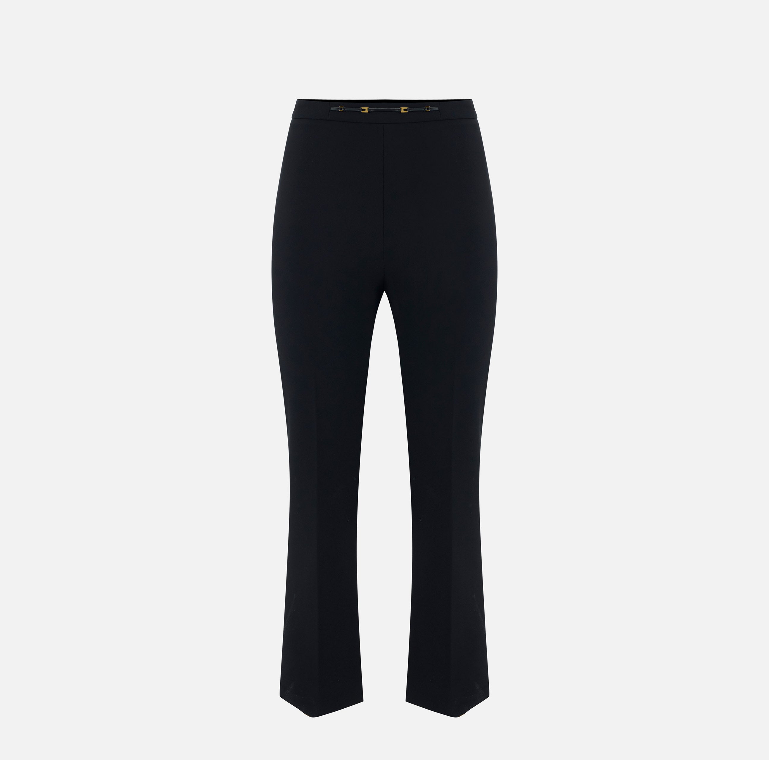 Elisabetta Franchi PA19866E2 - Pantaloni in doppio crêpe stretch con dettaglio gioiello