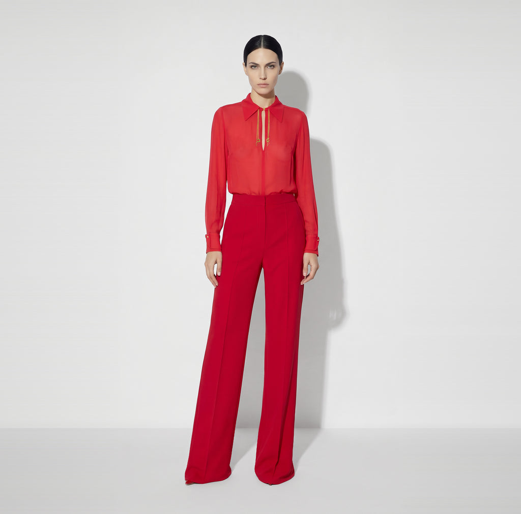 Elisabetta Franchi PA20267E2 - Pantalon en crêpe léger