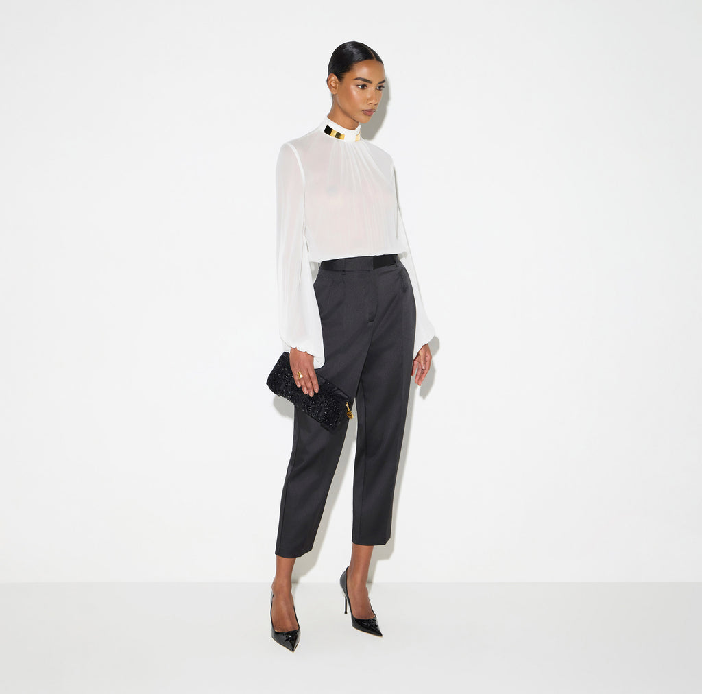 Elisabetta Franchi PA20366E2 - Pantaloni in raso stretch