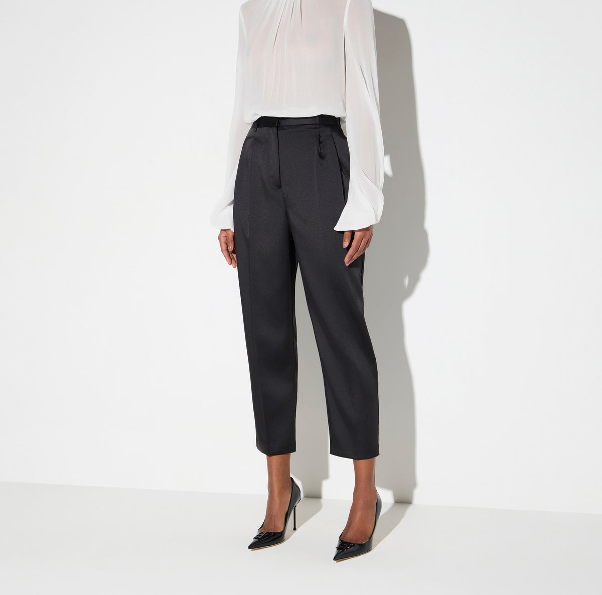 Elisabetta Franchi PA20366E2 - Pantaloni in raso stretch
