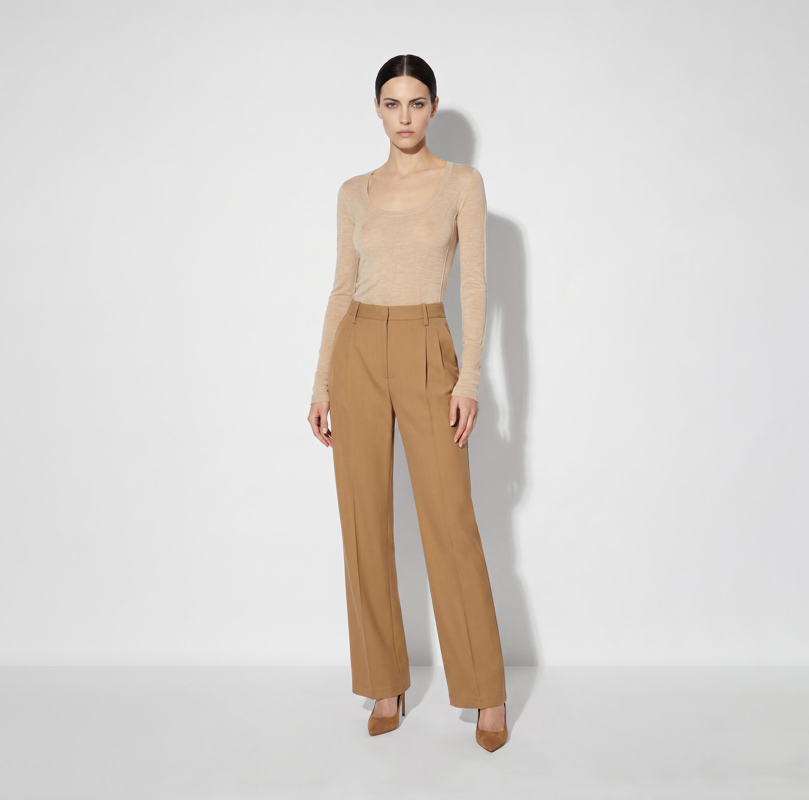 Elisabetta Franchi PA21367E2 - Pantaloni in gabardina fluida