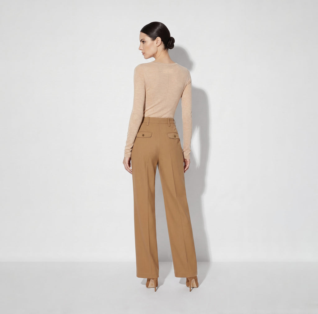 Elisabetta Franchi PA21367E2 - Pantaloni in gabardina fluida