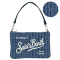 MC2 Saint Barth PARISIENNE MINI TWEED PARM004 - Borsa a mano Parisienne Mini in tessuto tweed con ricamo lurex - Azzurro Denim (36 Emb)