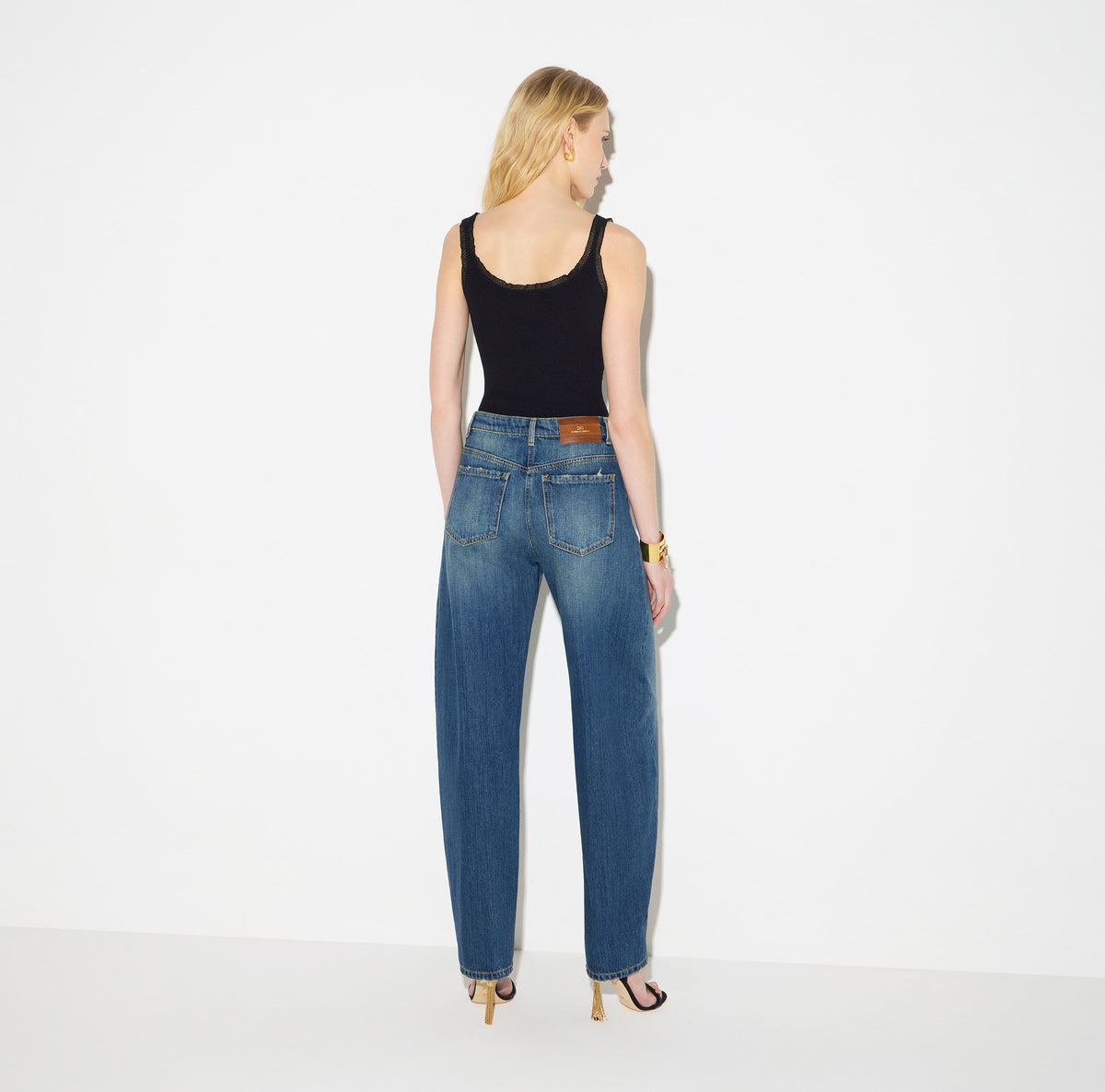 Elisabetta Franchi PJ10D66E2 - Jeans balloon con bottoni gioiello
