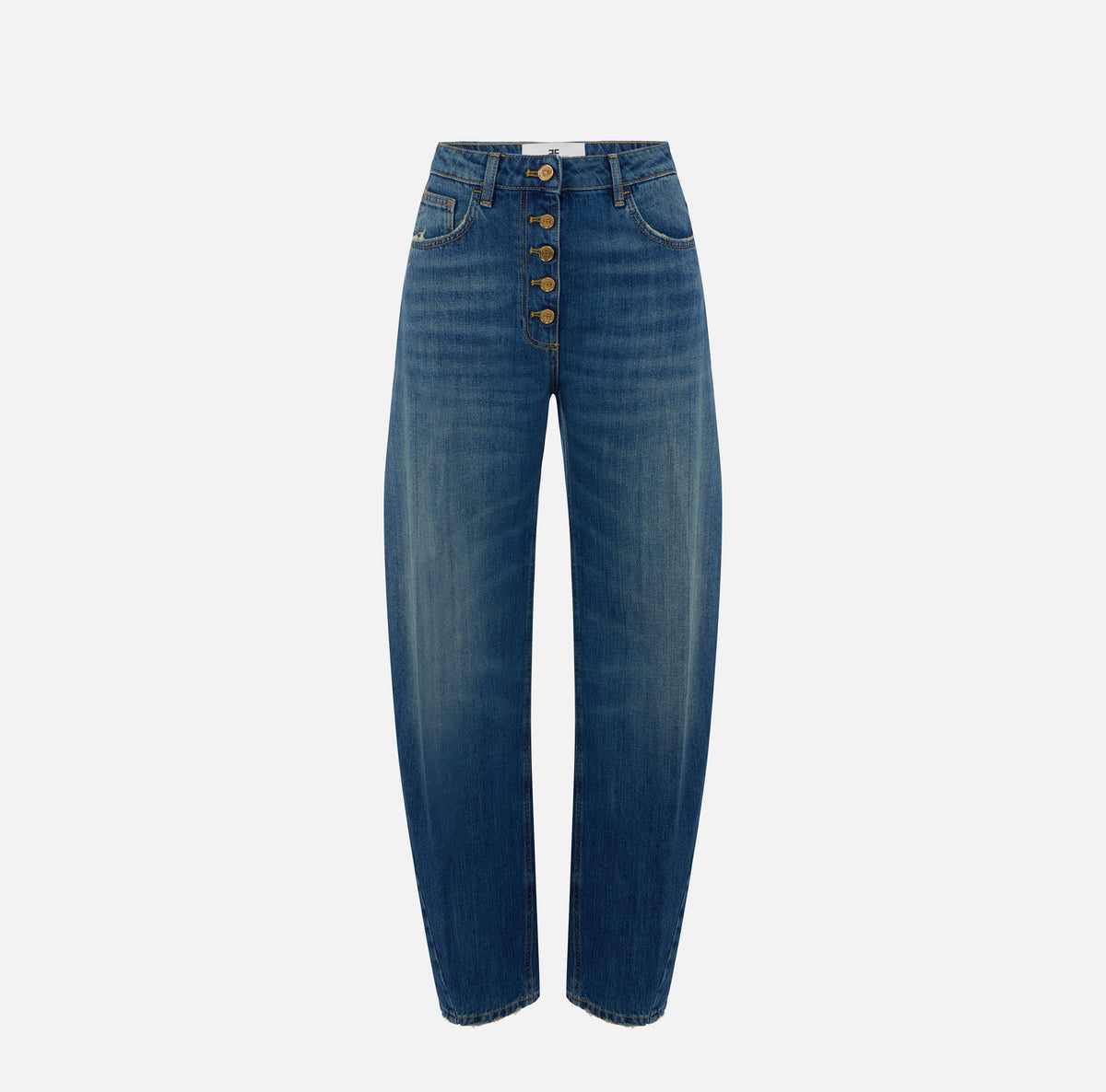 Elisabetta Franchi PJ10D66E2 - Jeans balloon con bottoni gioiello