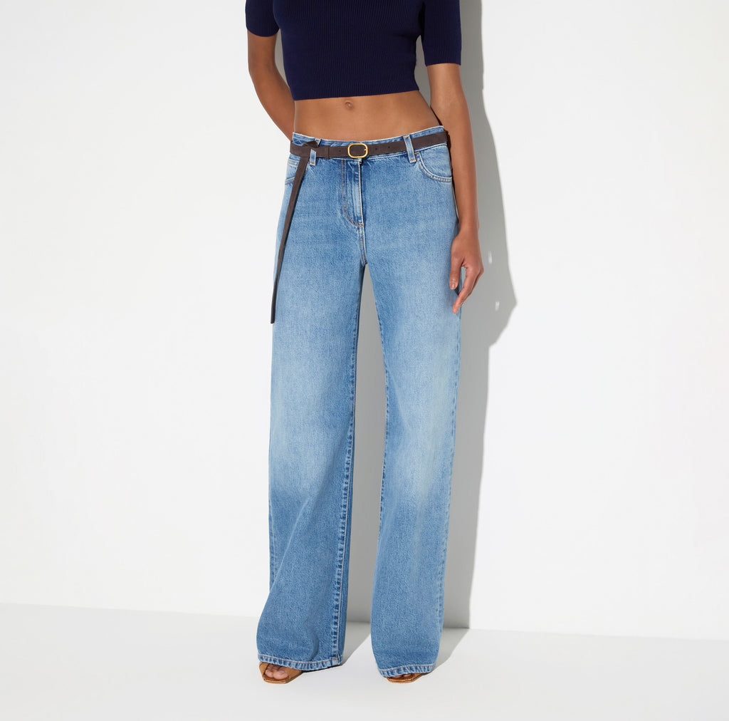 Elisabetta Franchi PJ20N66E2 - Jeans a palazzo con cintura