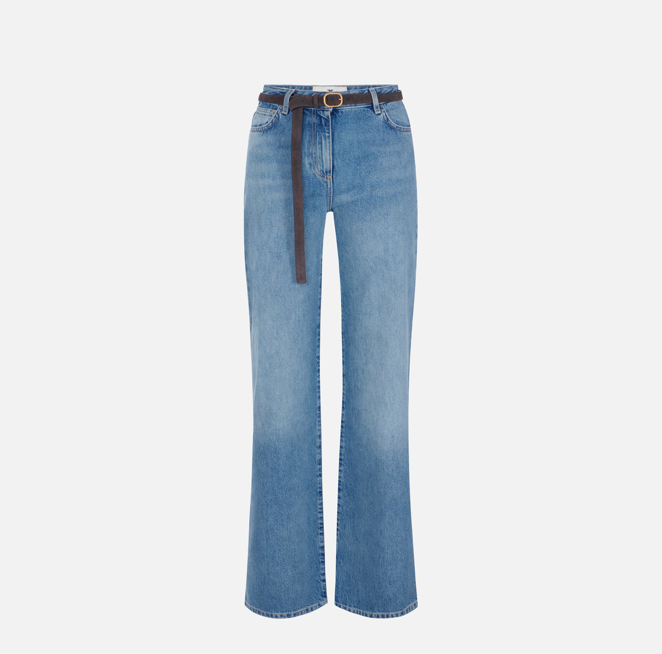 Elisabetta Franchi PJ20N66E2 - Jeans a palazzo con cintura