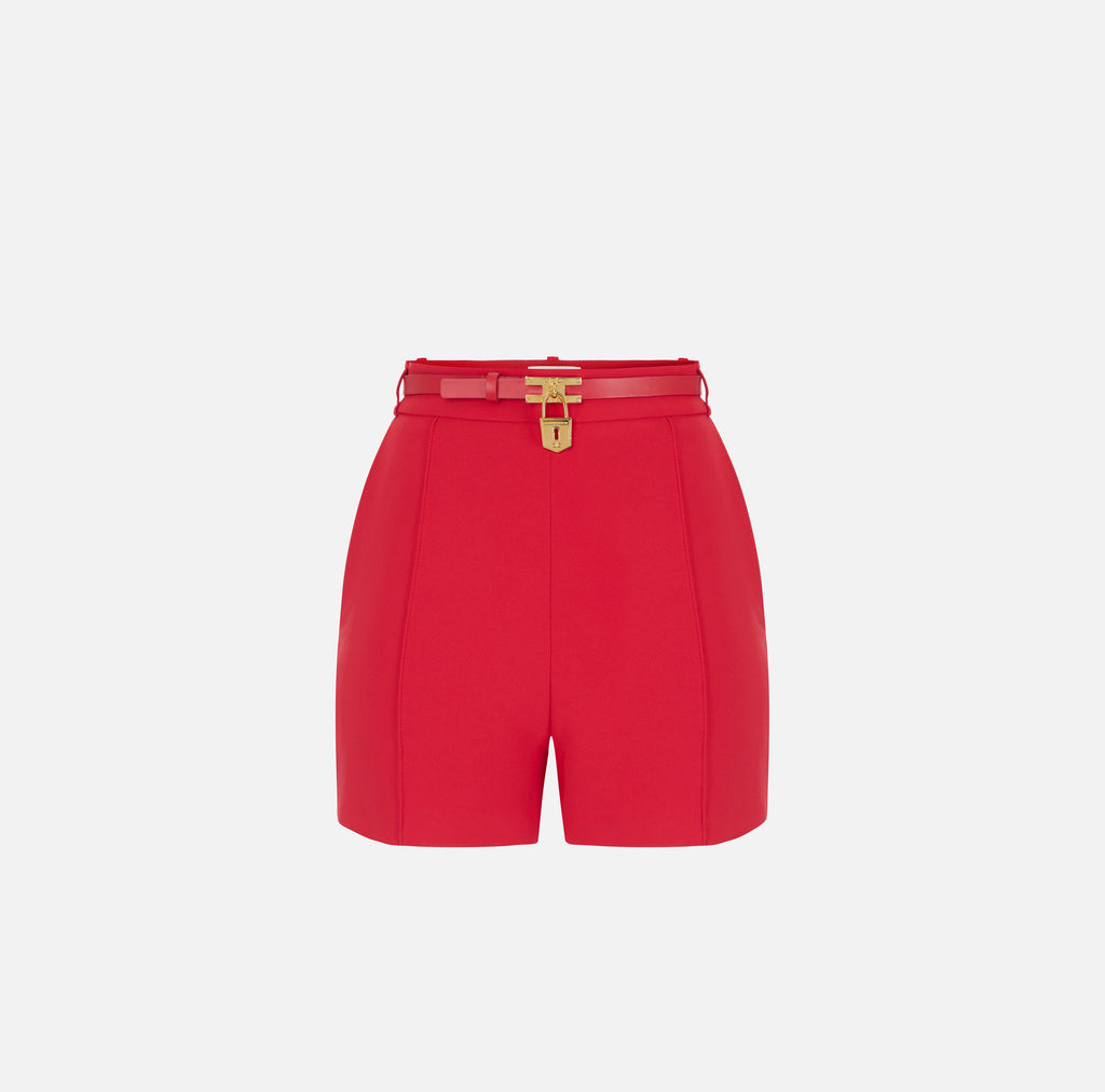 Elisabetta Franchi SH00666E2 - Shorts in crêpe leggero con cintura