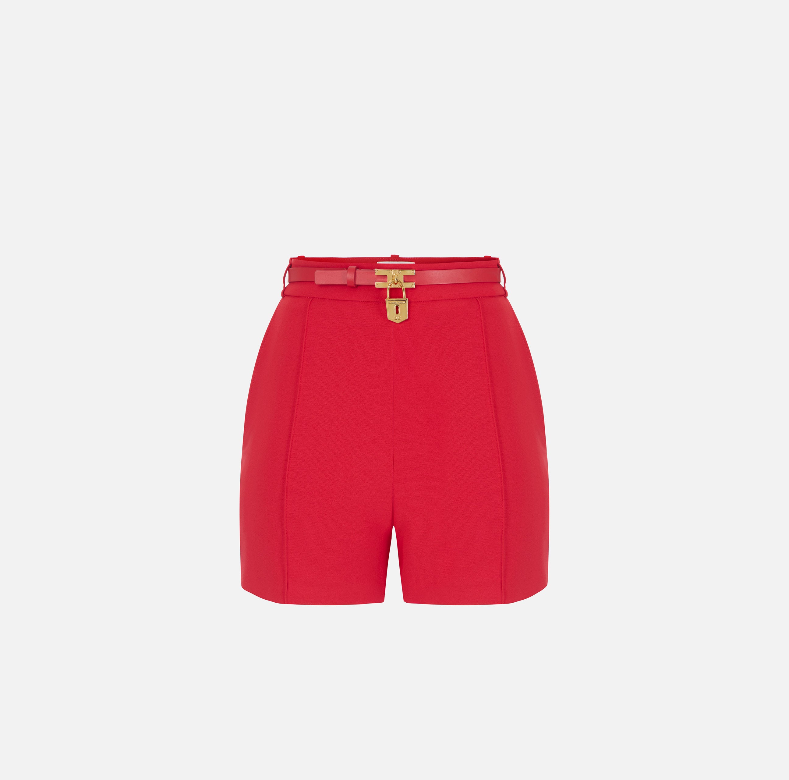Elisabetta Franchi SH00666E2 - Shorts in crêpe leggero con cintura