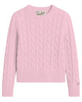 MC2 Saint Barth SORBONNE BRAID WOOL SORB005 - Maglia Sorbonne girocollo a trecce in pura lana con ricamo logo - Rosa (21 Pink)
