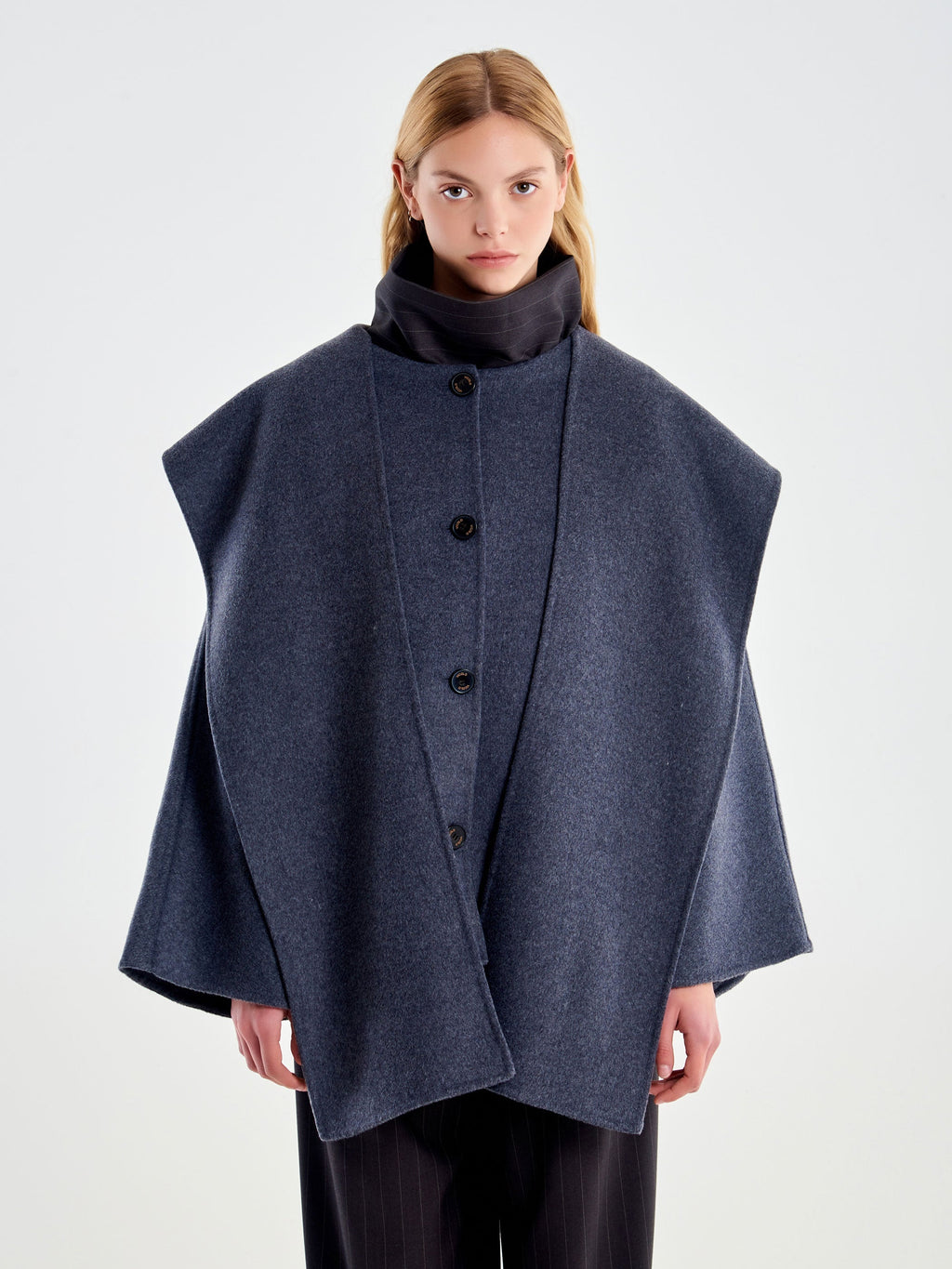 Vicolo TAC0015 - Cappotto Corto con Stola