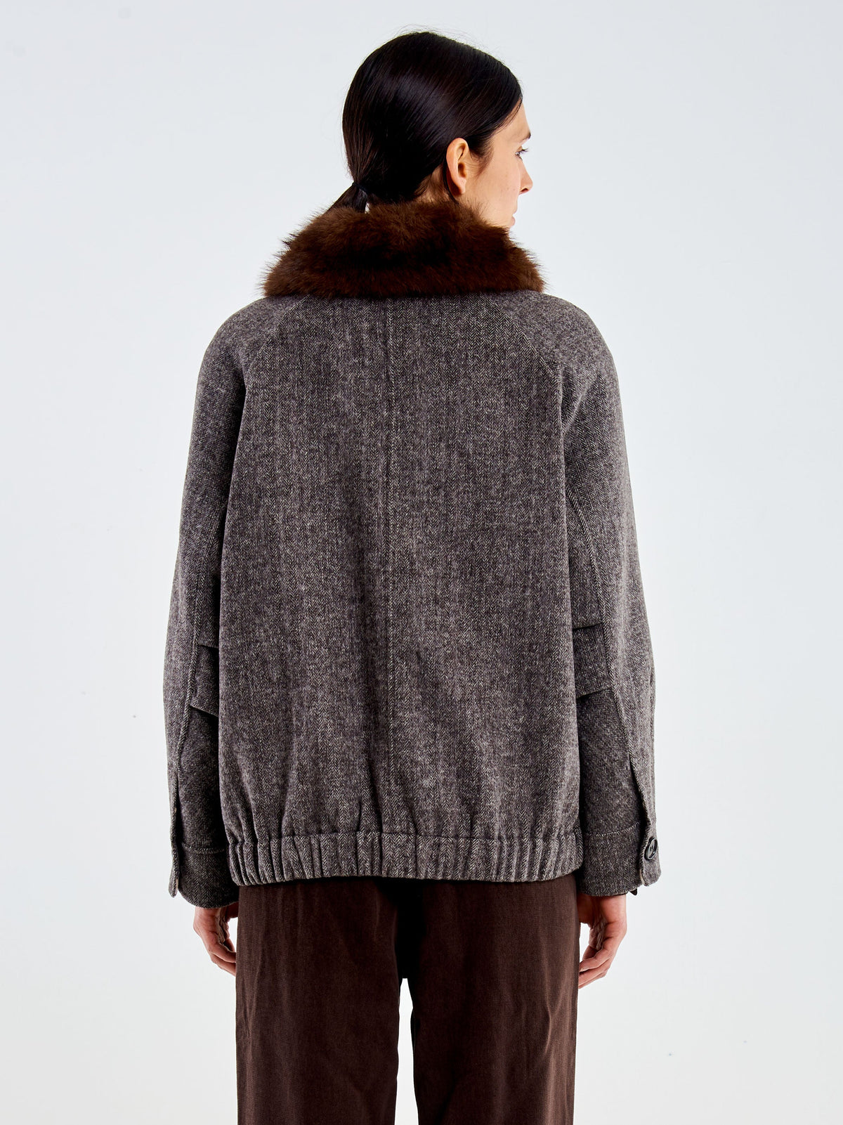 Vicolo TAC0059 - Bomber Double Collo con Pelo
