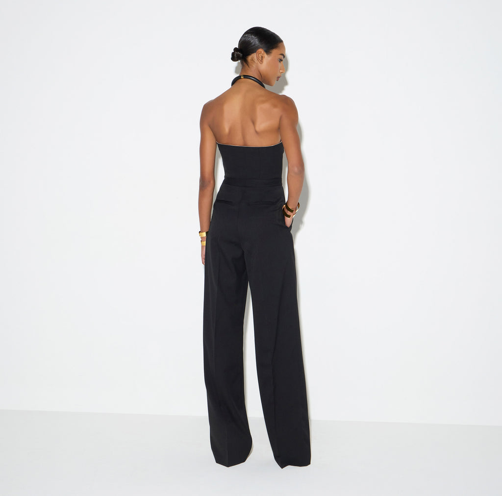 Elisabetta Franchi TU07567E2 - Tuta in gabardina con coppe gioiello