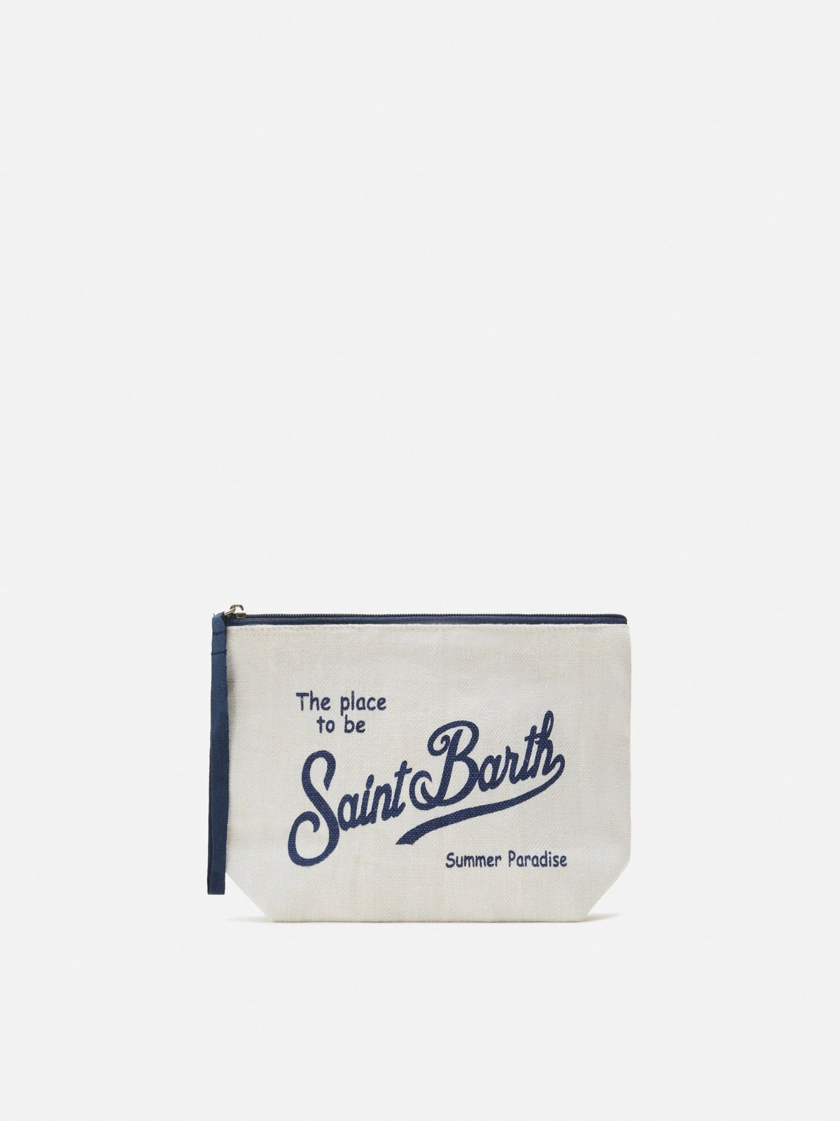 MC2 Saint Barth ALINE WAX ALI0058 - Pochette Aline in cotone cerato con ricamo - Marrone (18 Emb)