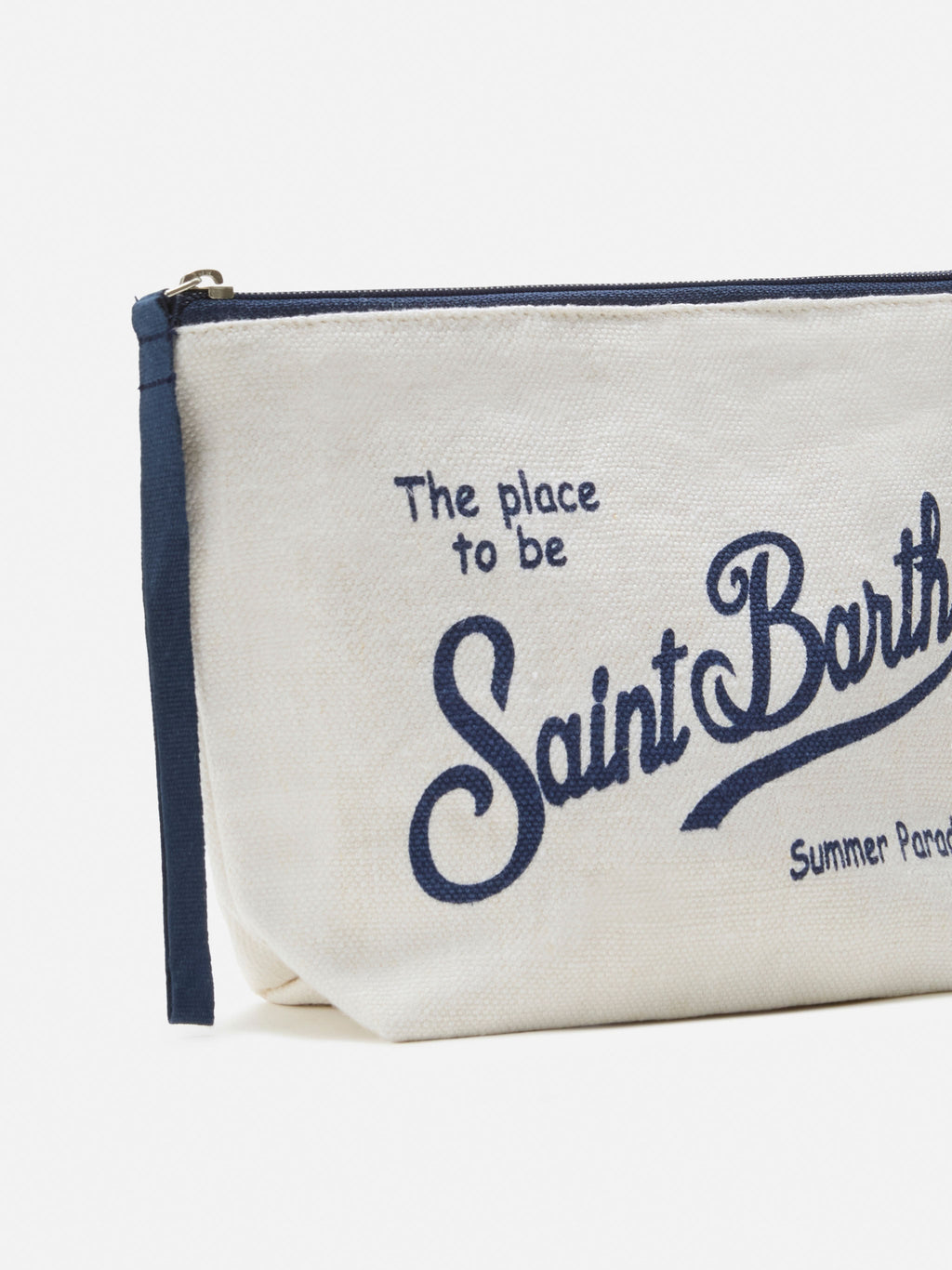 MC2 Saint Barth ALINE WAX ALI0058 - Pochette Aline in cotone cerato con ricamo - Marrone (18 Emb)