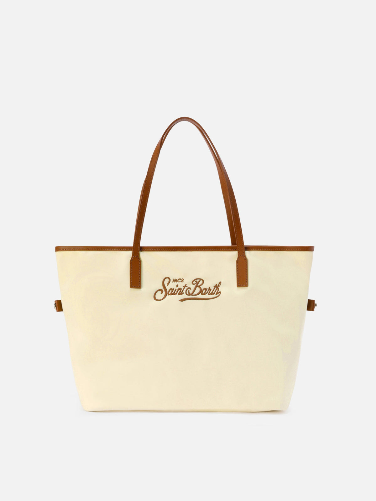 MC2 Saint Barth CITY BAG MID NYLON CB0004 - Borsa City Bag formato medio in nylon con ricamo - Blu Notte (6118 Emb)