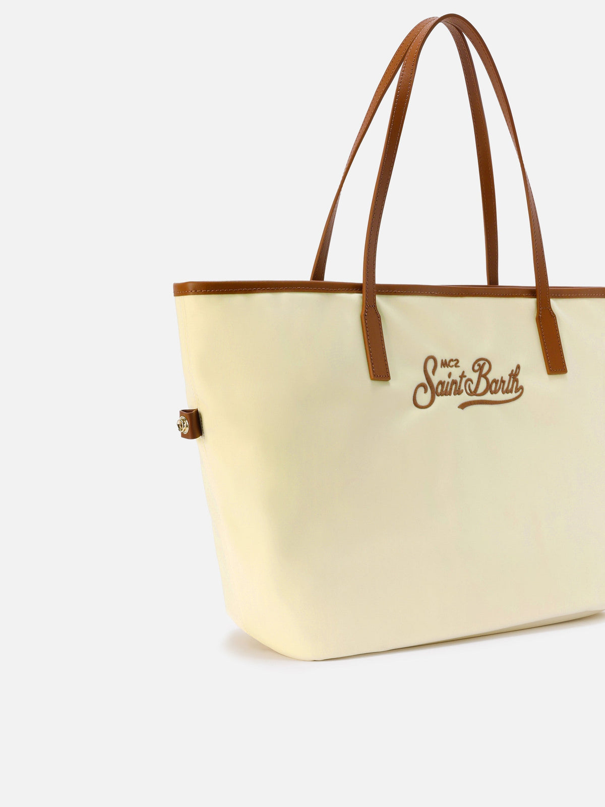 MC2 Saint Barth CITY BAG MID NYLON CB0004 - Borsa City Bag formato medio in nylon con ricamo - Blu Notte (6118 Emb)