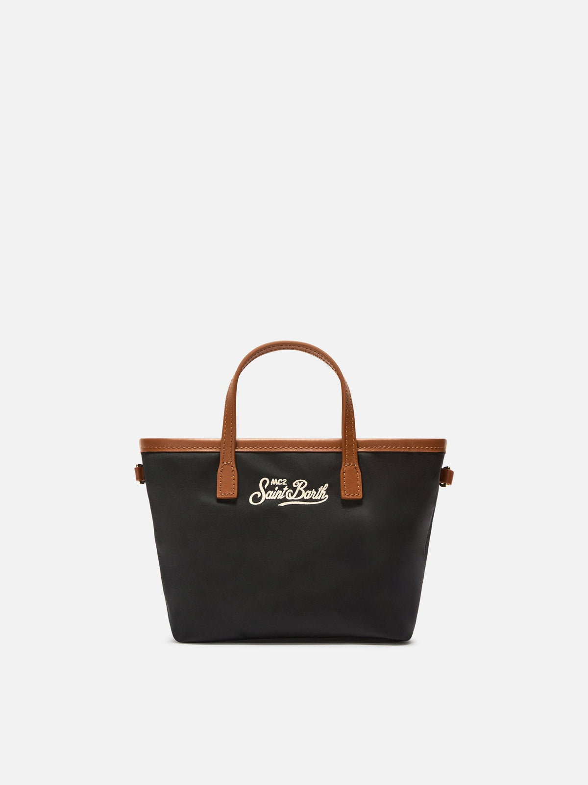 MC2 Saint Barth CITY BAG MINI NYLON CB0005 - Borsa City Bag Mini in nylon con manici e ricamo - Rosa (2018 Emb)