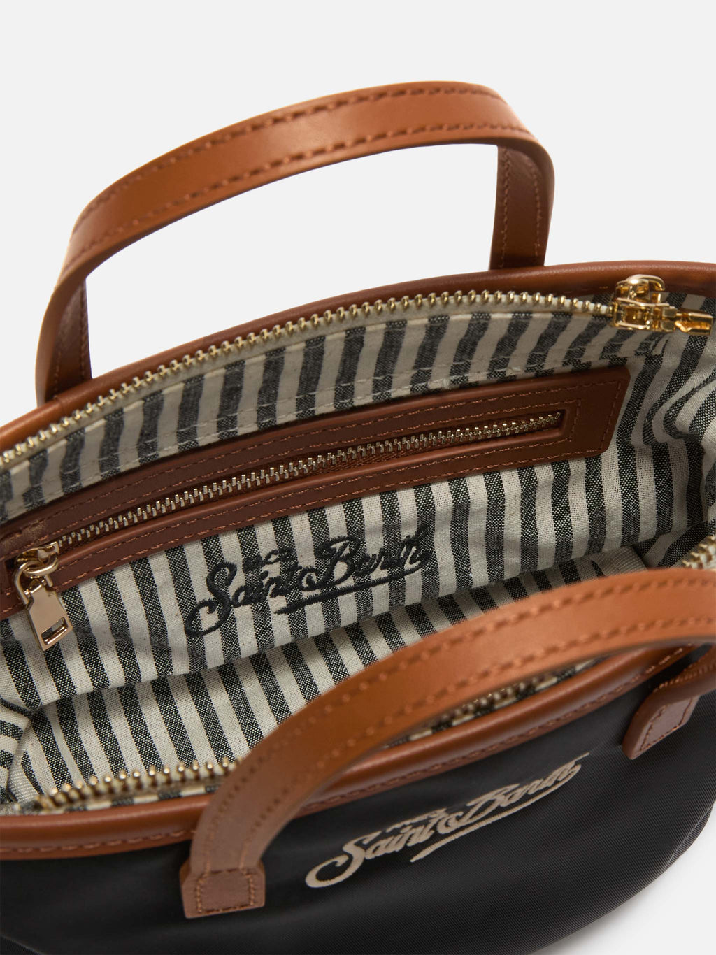 MC2 Saint Barth CITY BAG MINI NYLON CB0005 - Borsa City Bag Mini in nylon con manici e ricamo - Rosa (2018 Emb)