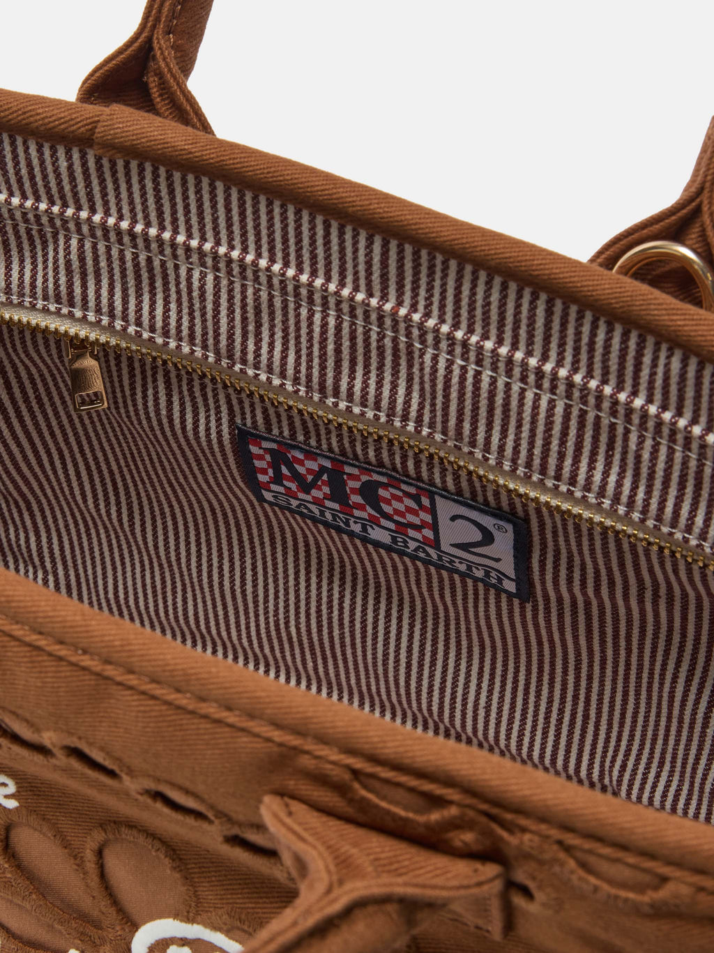 MC2 Saint Barth COLETTE CORDUROY N COL0048 - Borsa Colette in velluto a coste con ricamo - Marrone (S 18 Emb)
