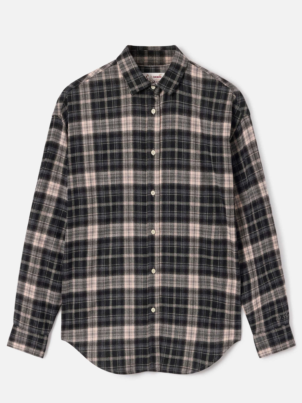 MC2 Saint Barth GIGY FLANNEL GIG0001 - Camicia Gigy in flanella a quadri tartan con colletto classico - Tartan Marrone (Tartan Bollicine 18 Emb)
