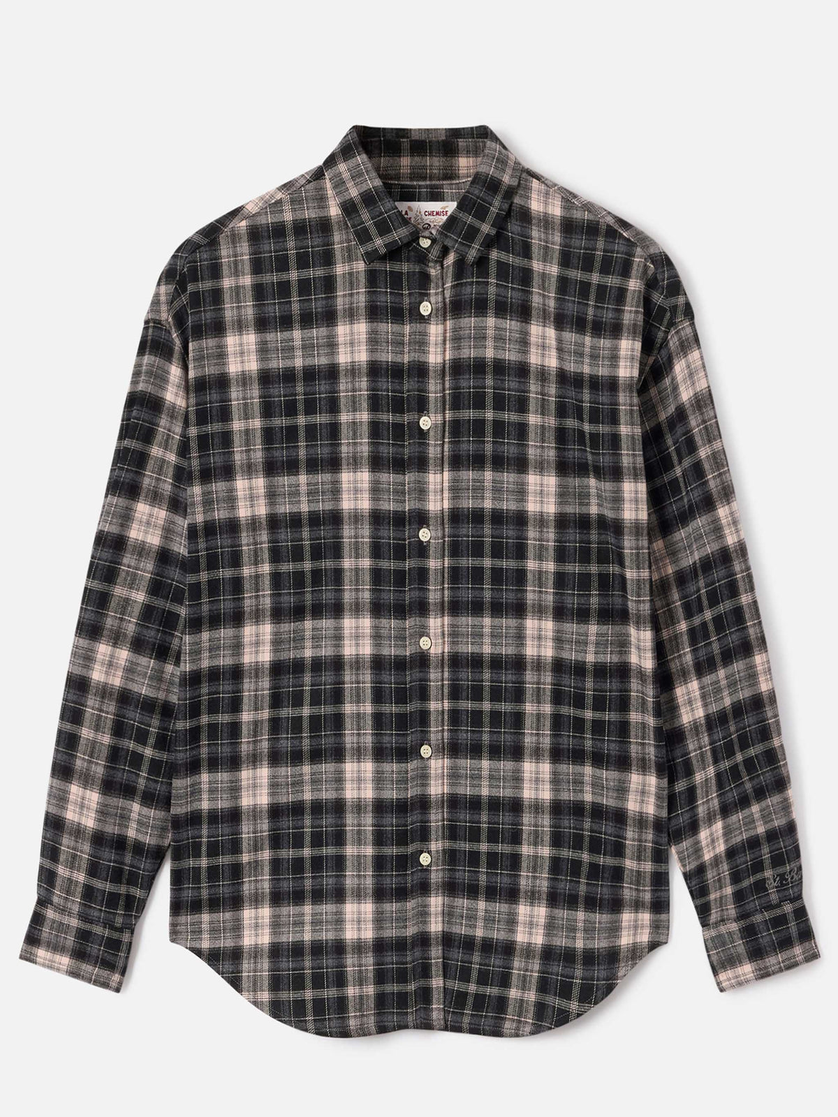 MC2 Saint Barth GIGY FLANNEL GIG0001 - Camicia Gigy in flanella a quadri tartan con colletto classico - Tartan Marrone (Tartan Bollicine 18 Emb)