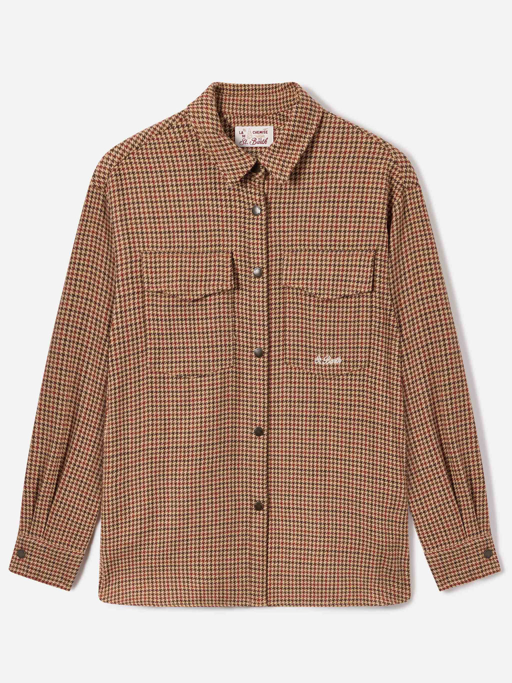 MC2 Saint Barth CAMBRY FLANNEL GMY0001 - Sovracamicia Cambry in morbida flanella con ricamo Disney Mickey Mouse - Pied de Poule (Hello Mickey Pied De Poule 1145 Emb)