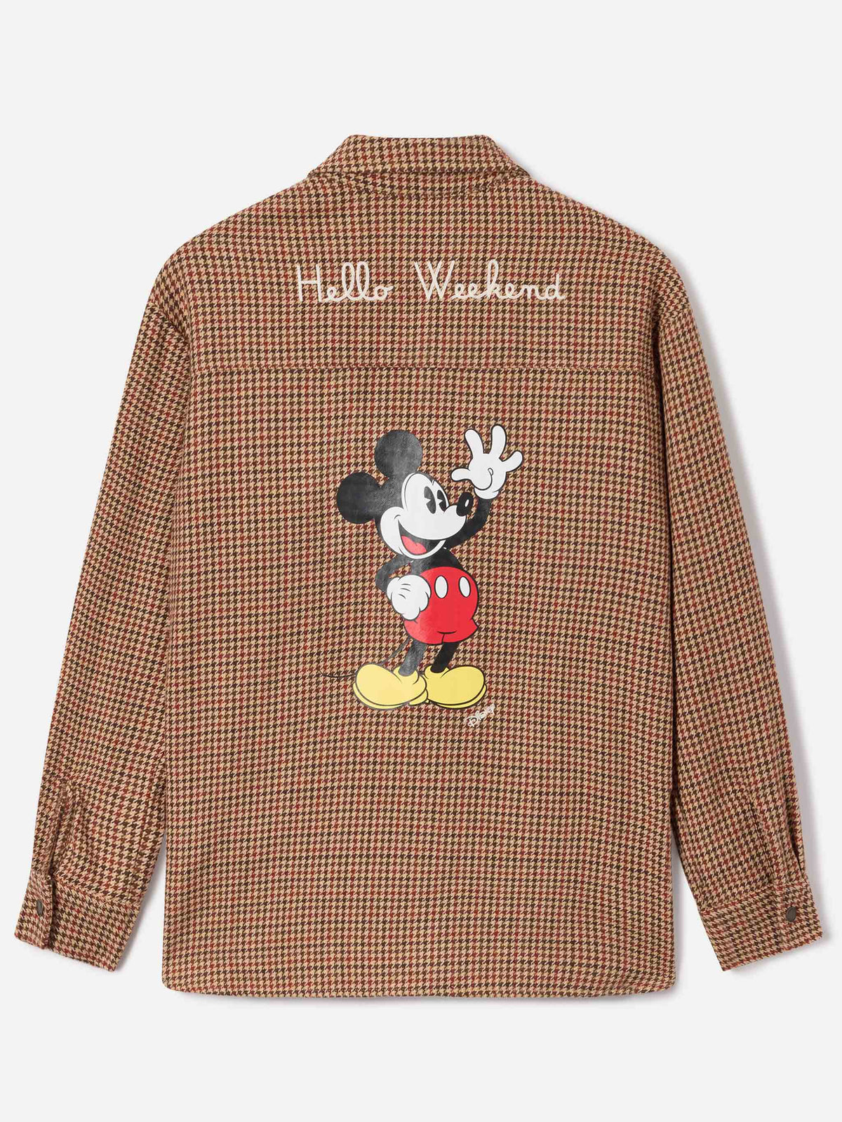 MC2 Saint Barth CAMBRY FLANNEL GMY0001 - Sovracamicia Cambry in morbida flanella con ricamo Disney Mickey Mouse - Pied de Poule (Hello Mickey Pied De Poule 1145 Emb)