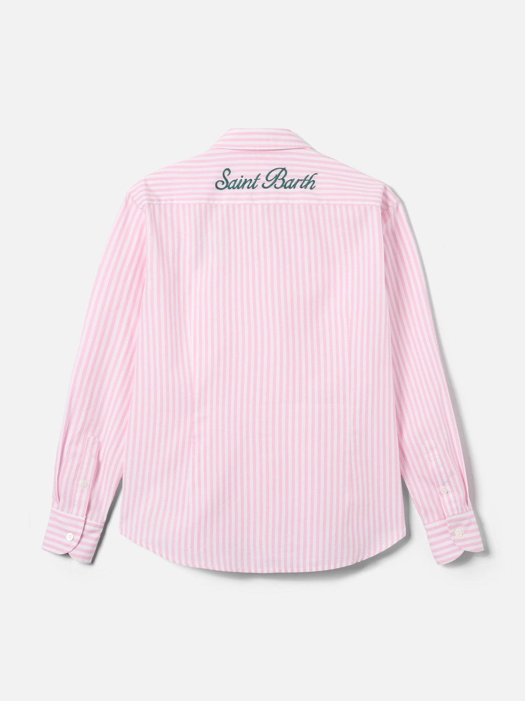 MC2 Saint Barth MEREDITH MDH001 - Camicia Meredith a righe in puro cotone con colletto e abbottonatura frontale - Marrone a Righe (Cotton Stripes Tiny V Sb 18d Emb)