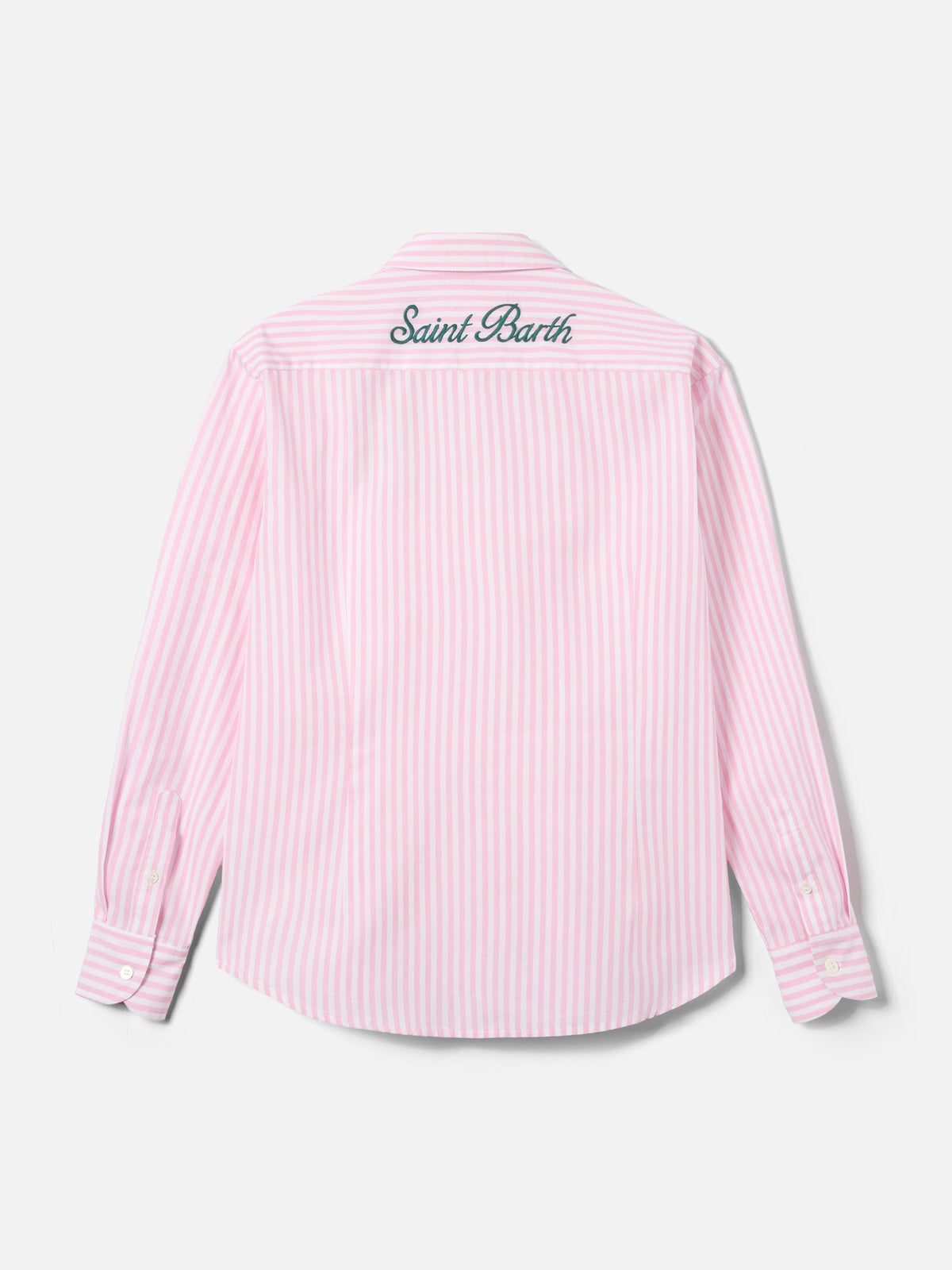 MC2 Saint Barth MEREDITH MDH001 - Camicia Meredith a righe in puro cotone con colletto e abbottonatura frontale - Marrone a Righe (Cotton Stripes Tiny V Sb 18d Emb)