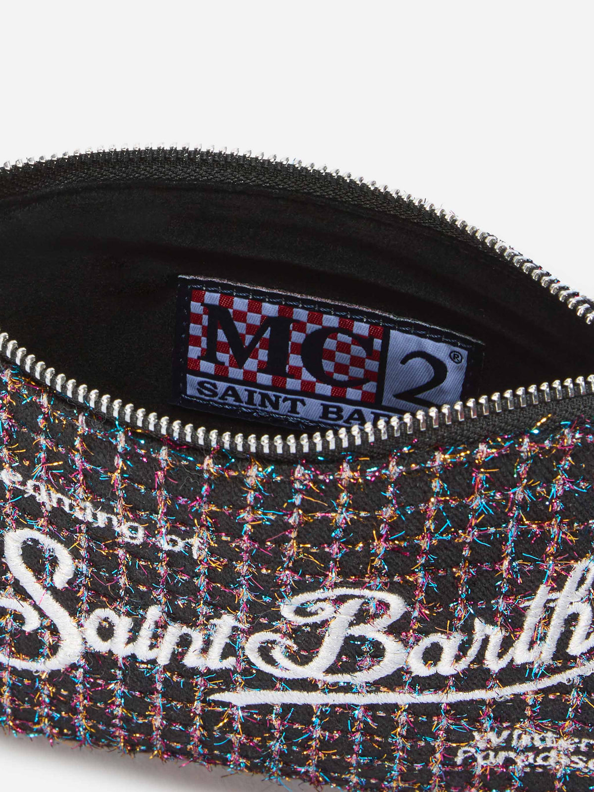 MC2 Saint Barth PARISIENNE MINI TWEED PARM004 - Borsa a mano Parisienne Mini in tessuto tweed con ricamo lurex - Rosa Lurex (21 Lurex Emb)