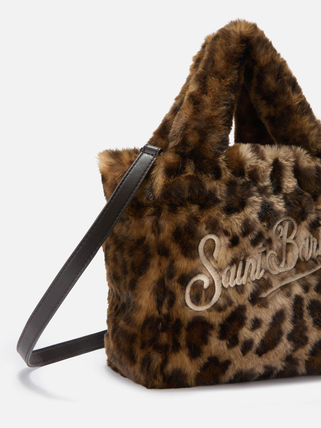 MC2 Saint Barth VANITY MINI TEDDY VAMI029 - Borsa a mano Vanity Mini Teddy in morbido tessuto con ricamo - Panna Teddy (1118 Emb)