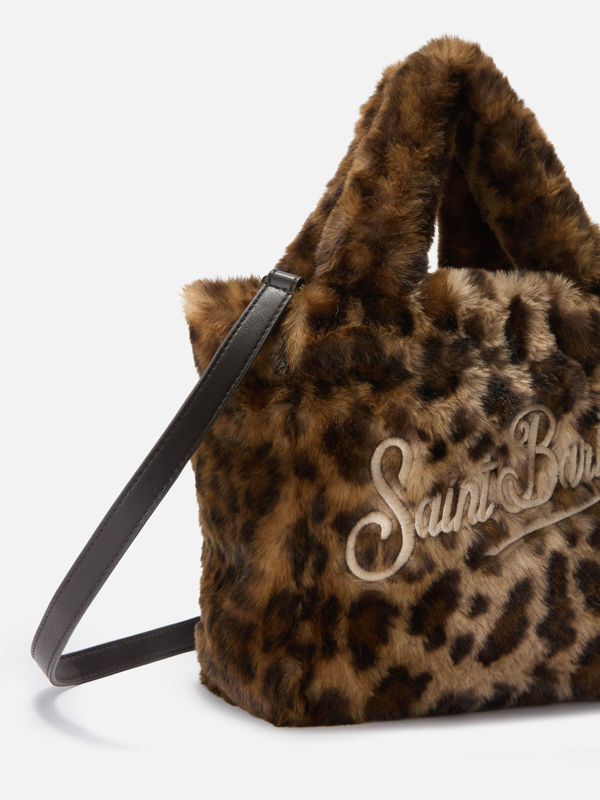 MC2 Saint Barth VANITY MINI TEDDY VAMI029 - Borsa a mano Vanity Mini Teddy in morbido tessuto con ricamo - Panna Teddy (1118 Emb)