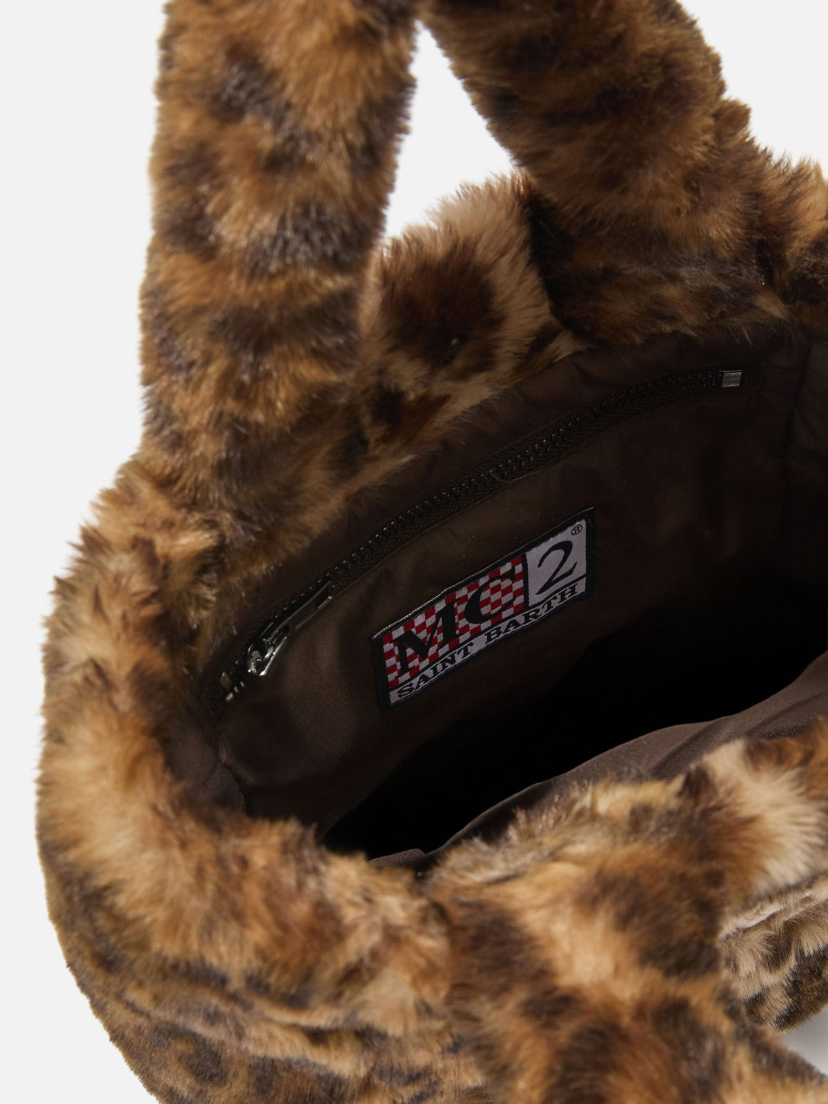 MC2 Saint Barth VANITY MINI TEDDY VAMI029 - Borsa a mano Vanity Mini Teddy in morbido tessuto con ricamo - Panna Teddy (1118 Emb)
